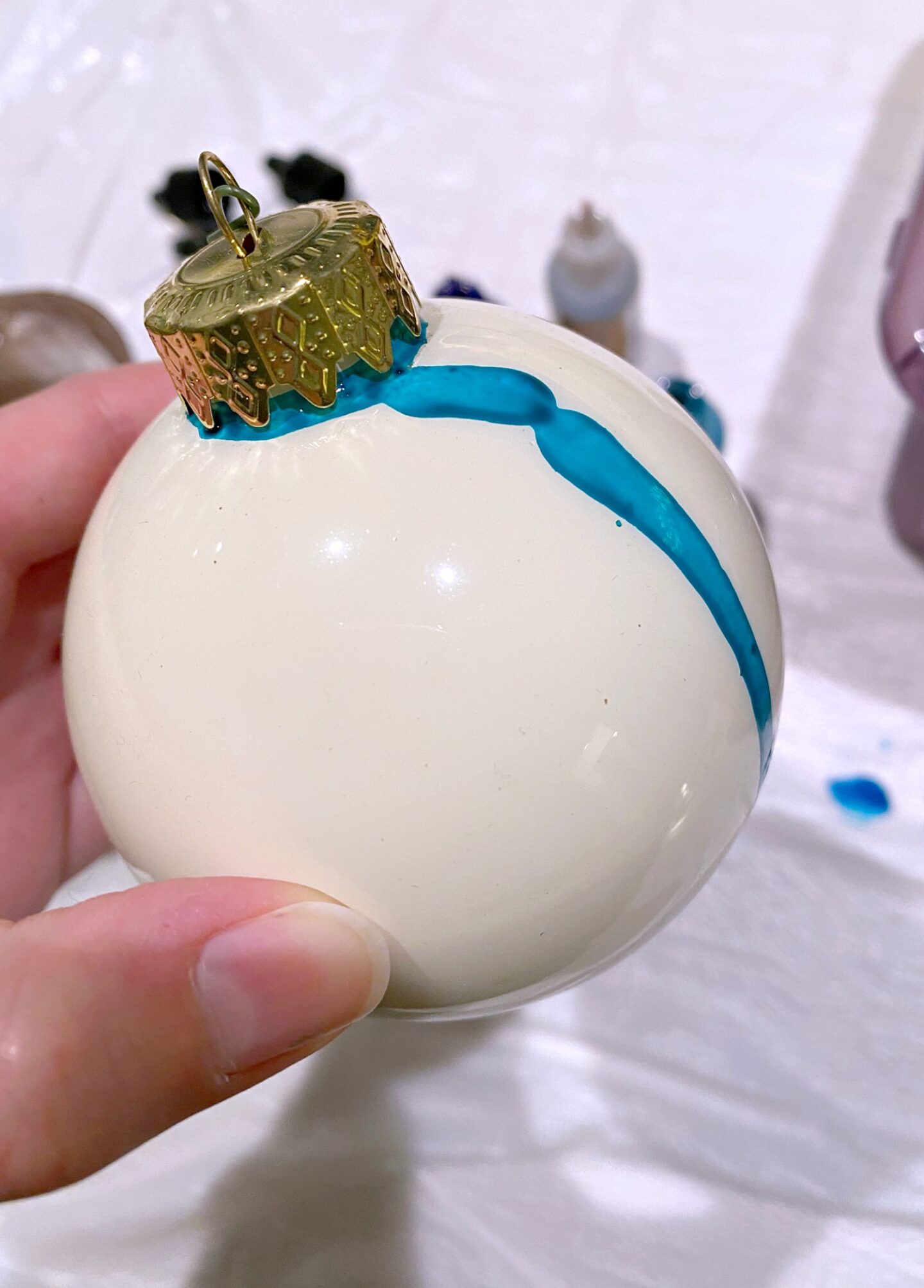 Hand Painted Ink Ornament