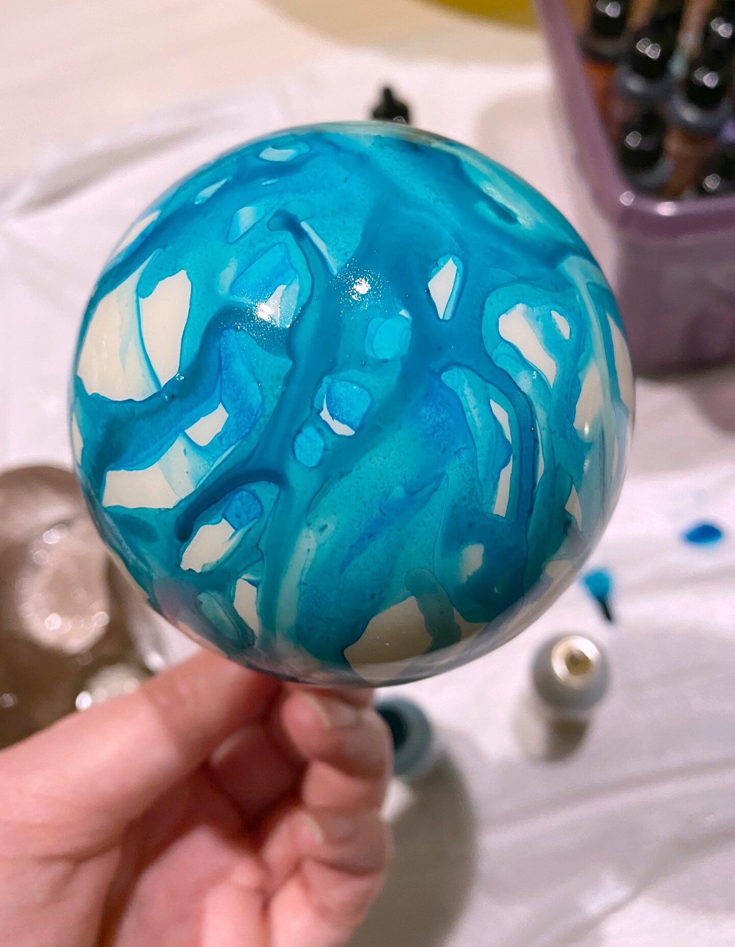 Marbled Ink Ornament DIY