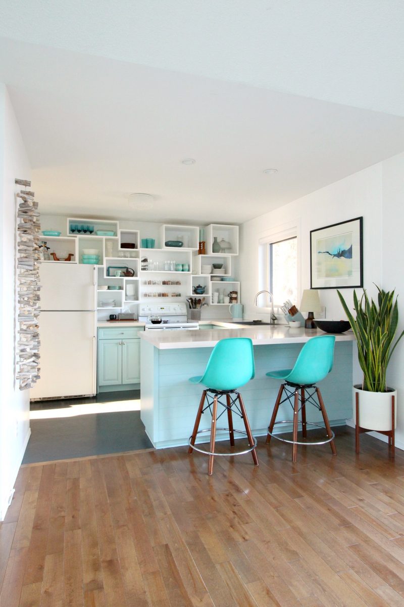 Surprise! Sherwin Williams Watery Cabinet Color + This DIY Kitchen Evolution