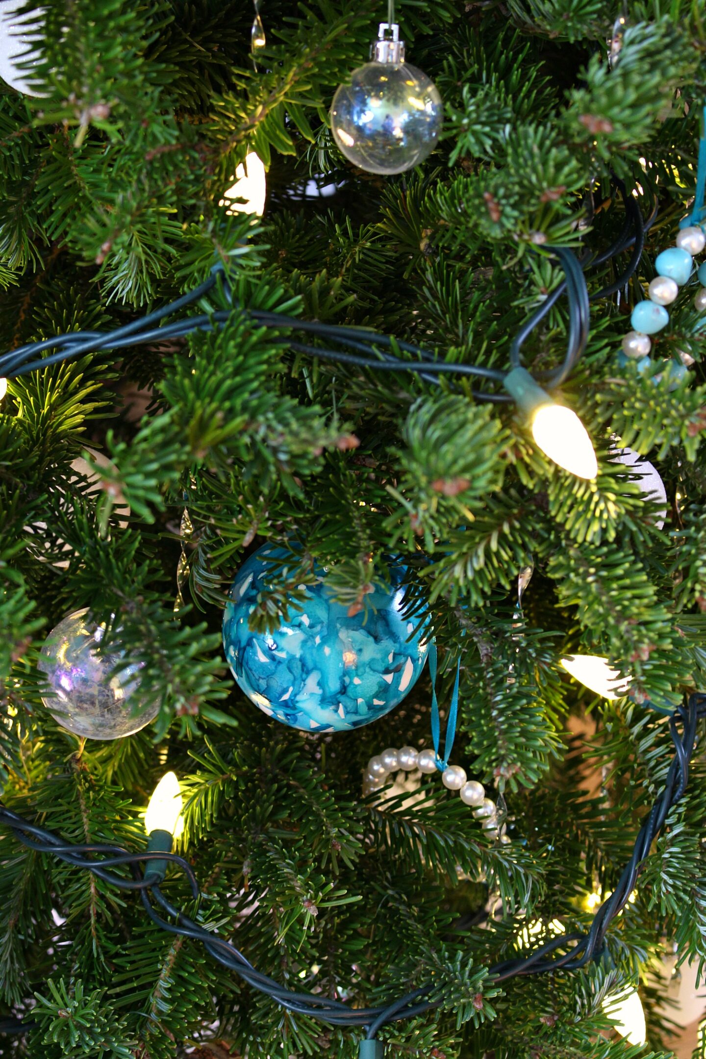 Handmade Turquoise Christmas Tree Ornament