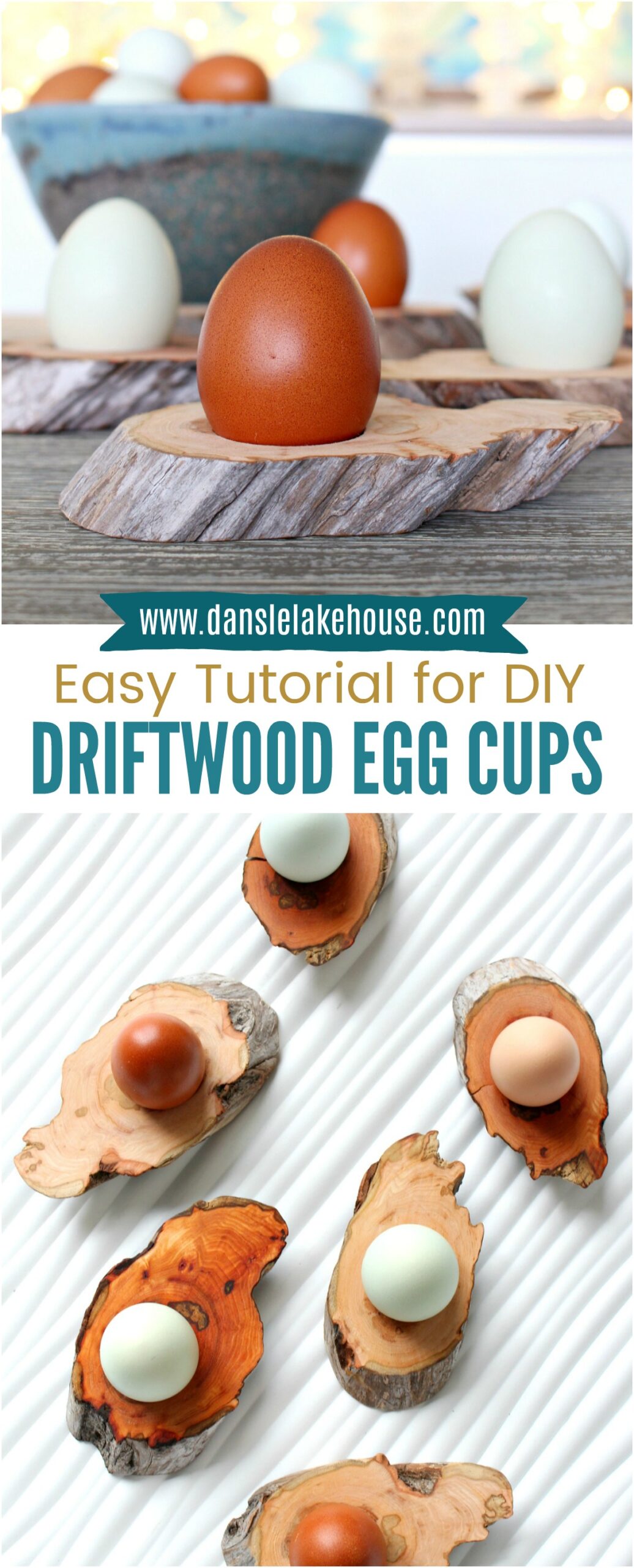 DIY Driftwood Egg Cups