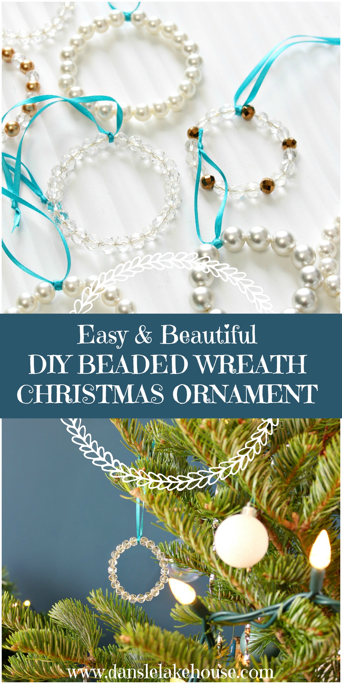 Diy Beaded Wreath Christmas Ornaments Dans Le Lakehouse 6190