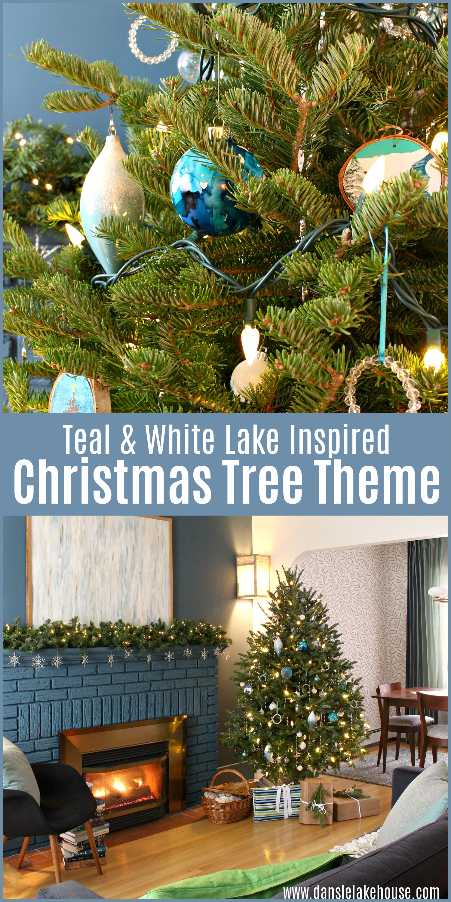 Teal & White Lake Inspired Christmas Tree Theme