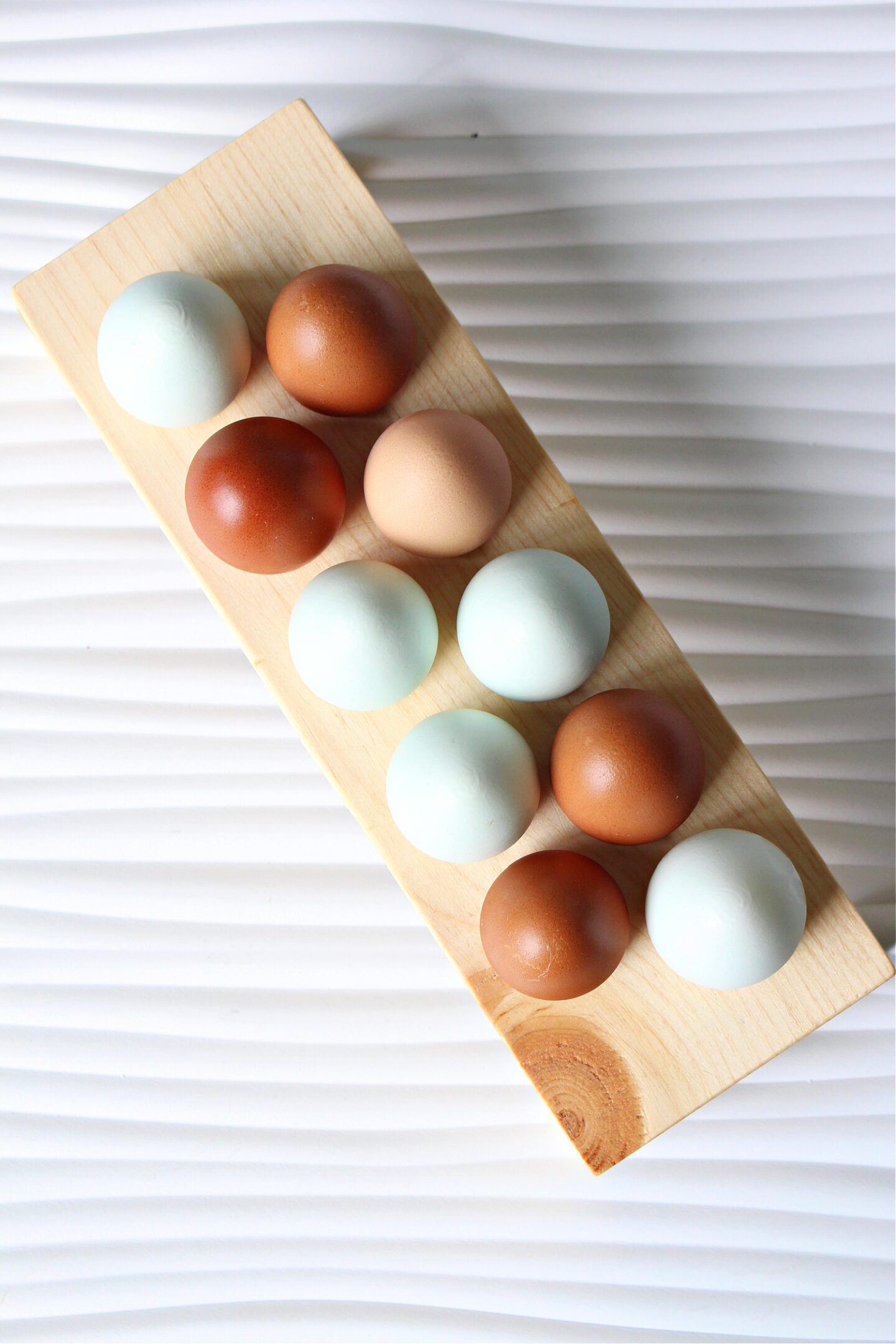 Solid wood egg holder