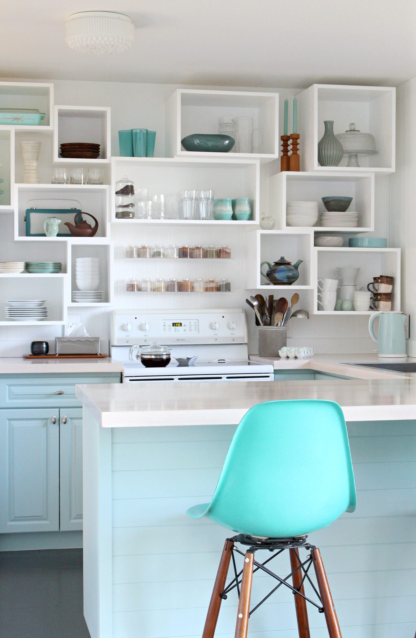 Pale Aqua Kitchen Cabinets