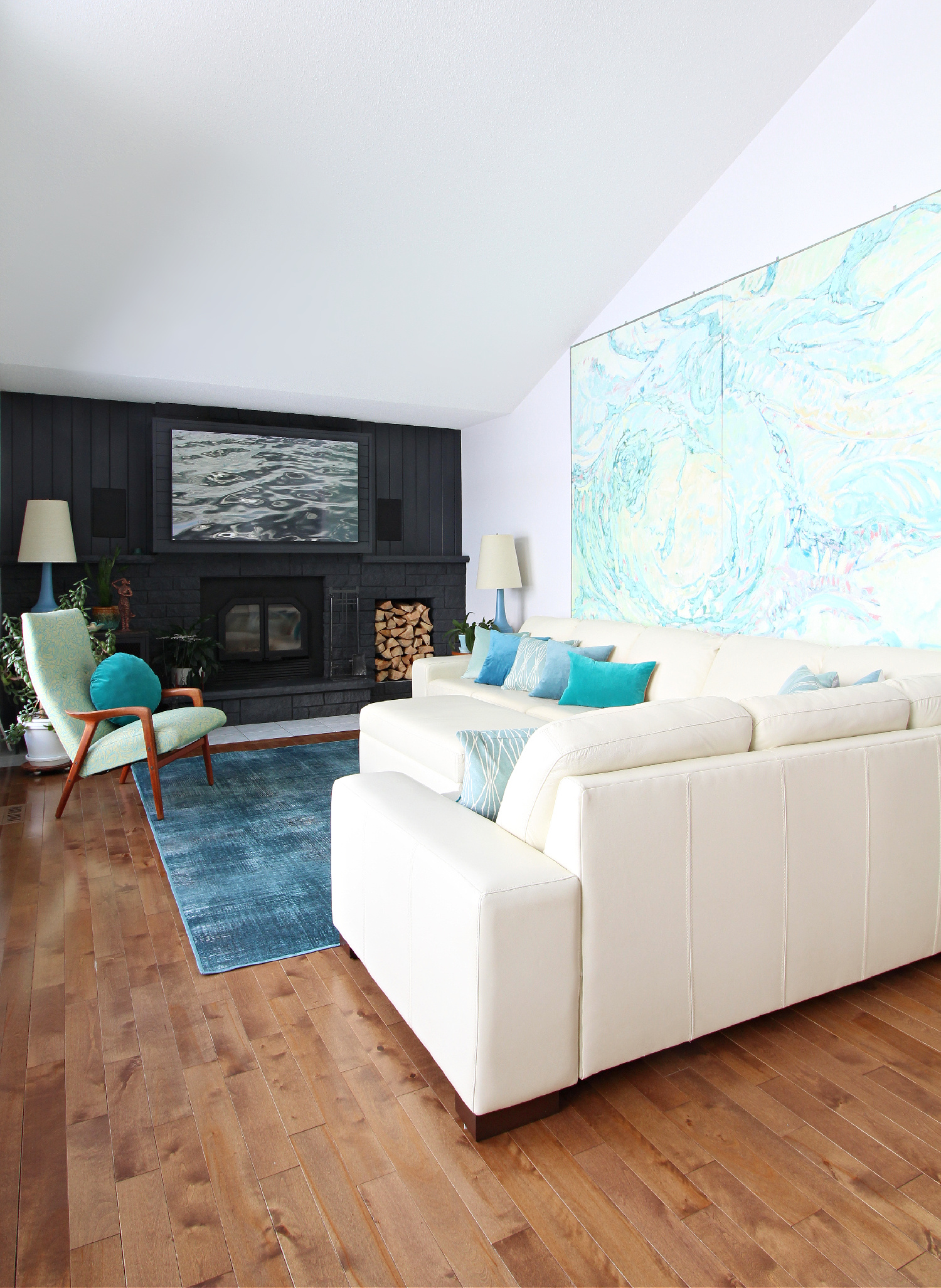 Teal Living Room Makeover