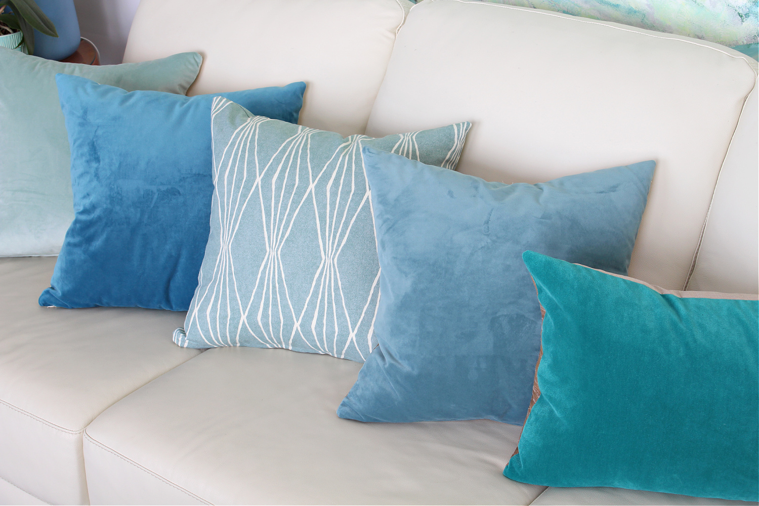 Mix of Aqua Throw Pillows