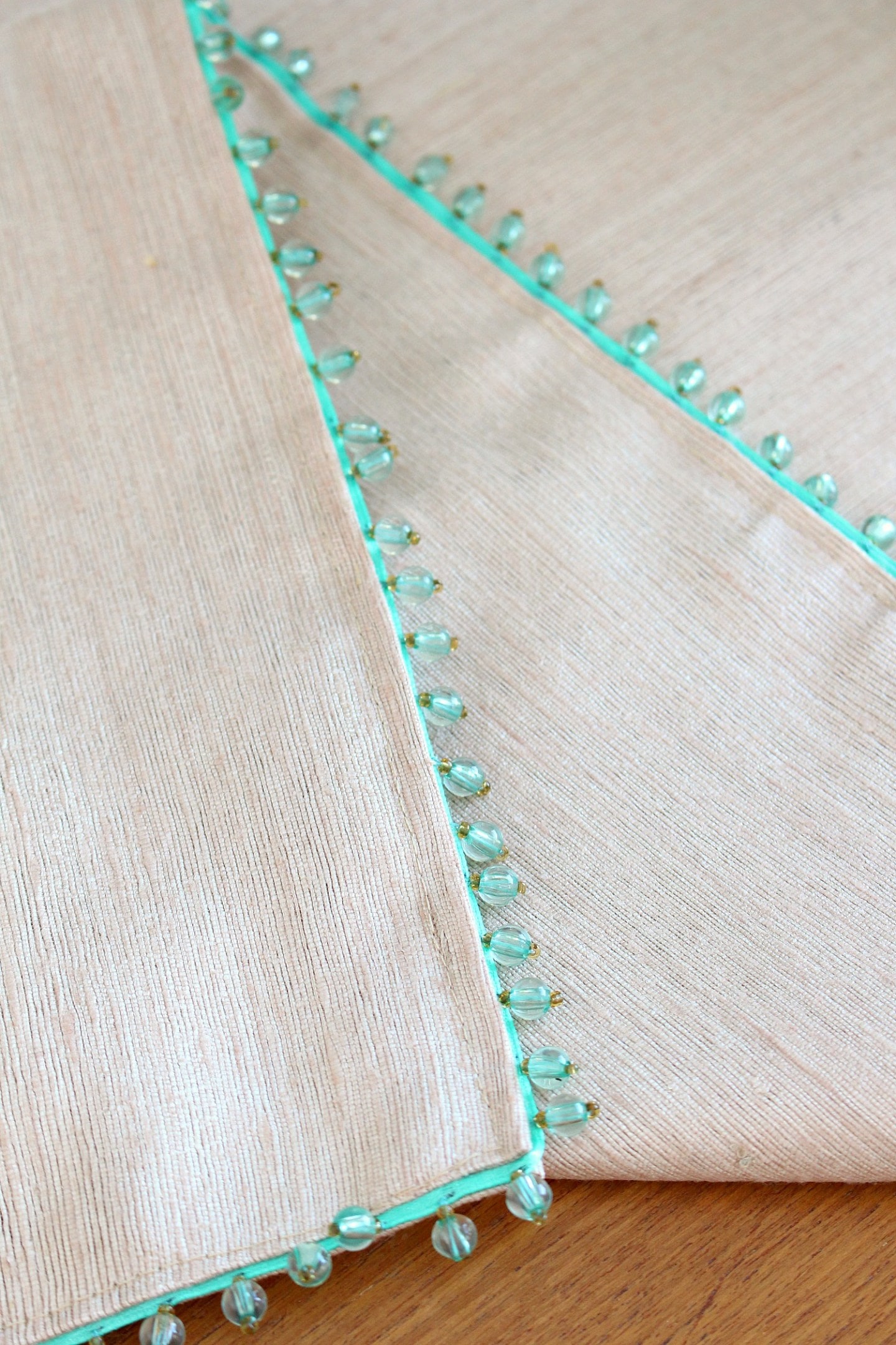 Beautiful Spring DIY Table Runner with Beaded Trim