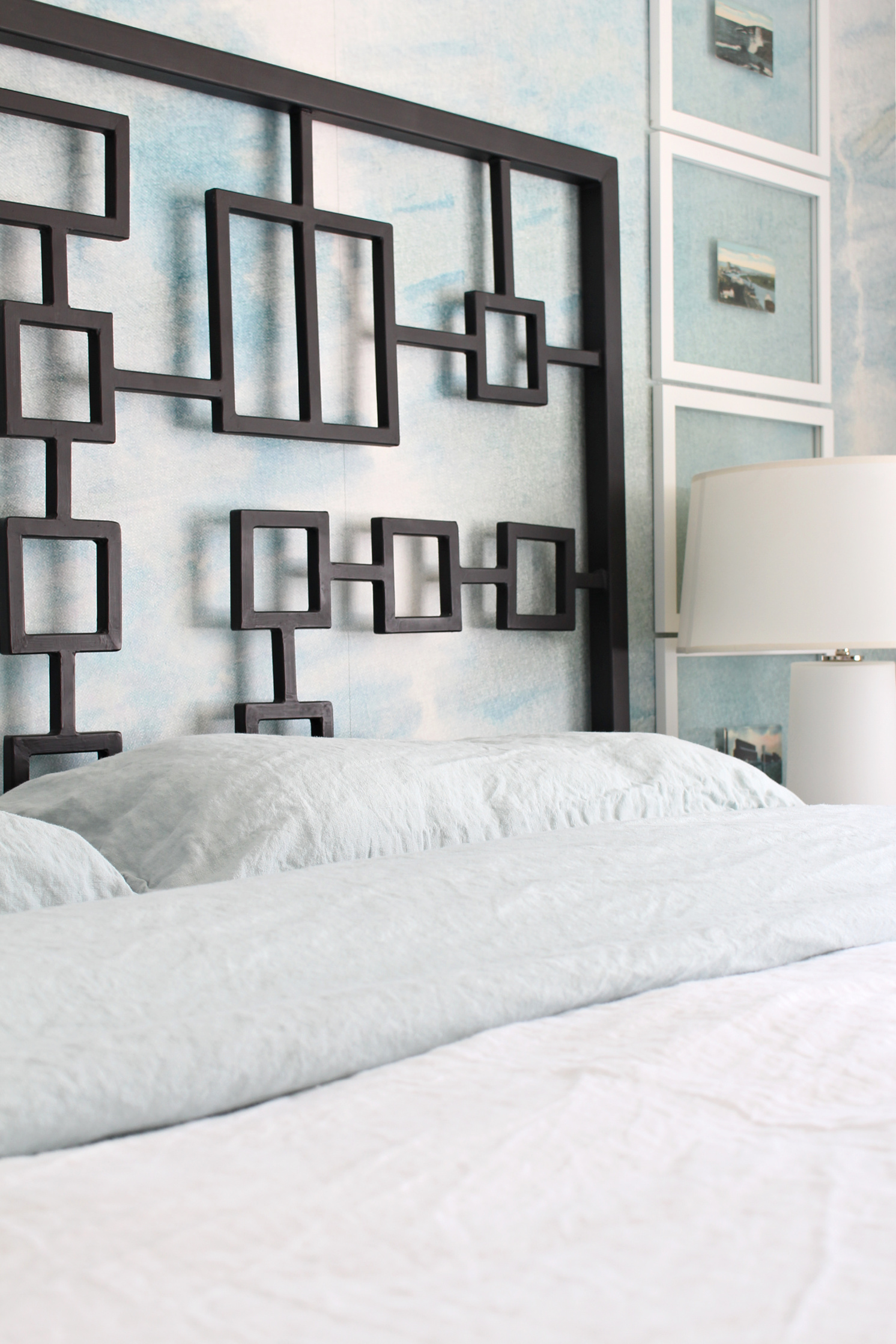 Pale Aqua Linen Bedding