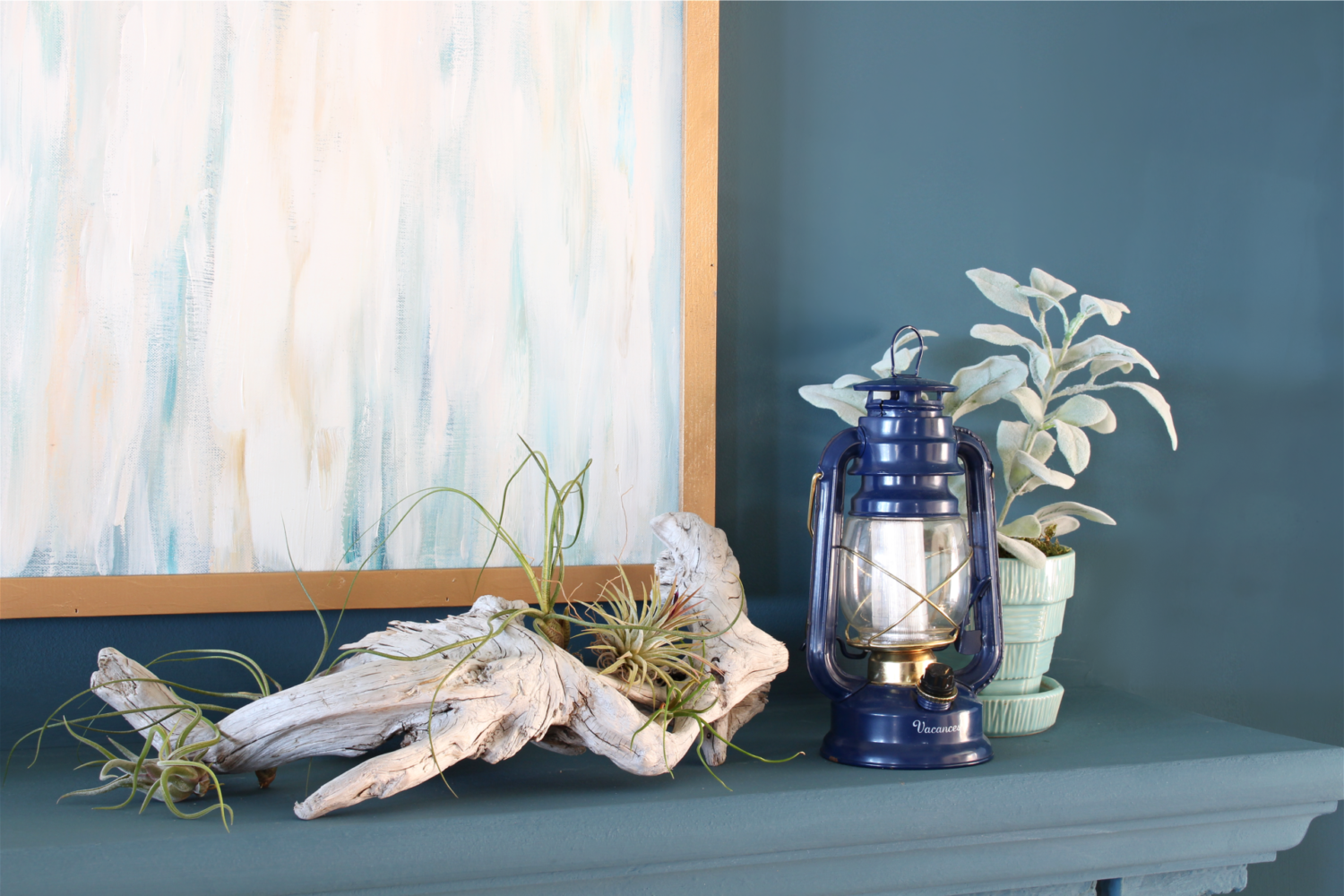 Coastal Summer Mantel Decor