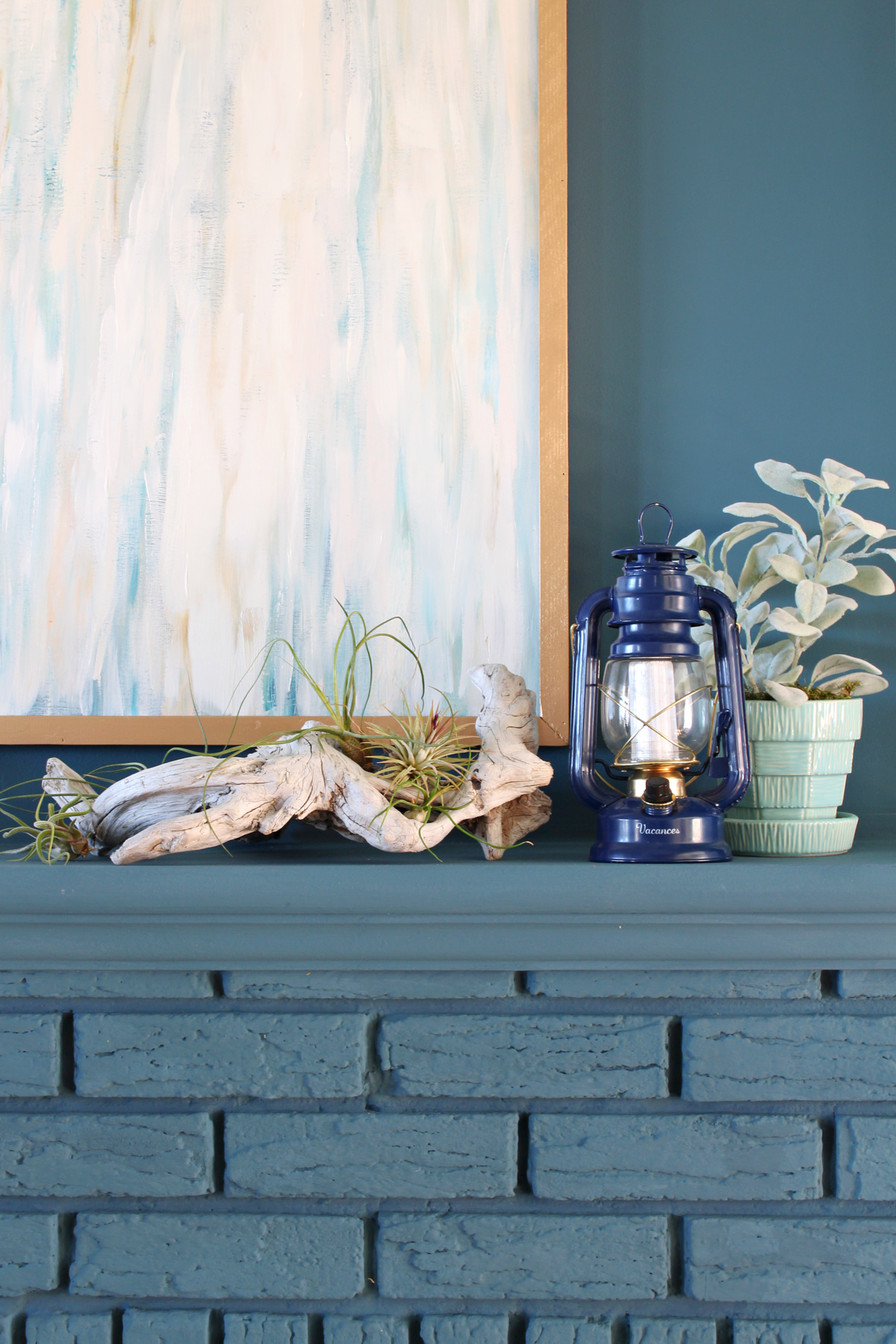 nautical summer mantel decor