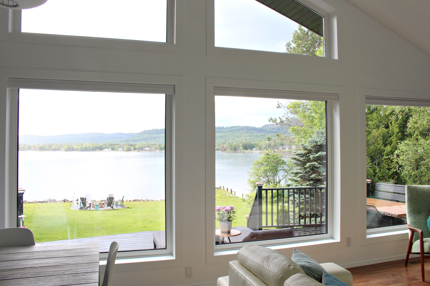 Wall of Windows with Lake View