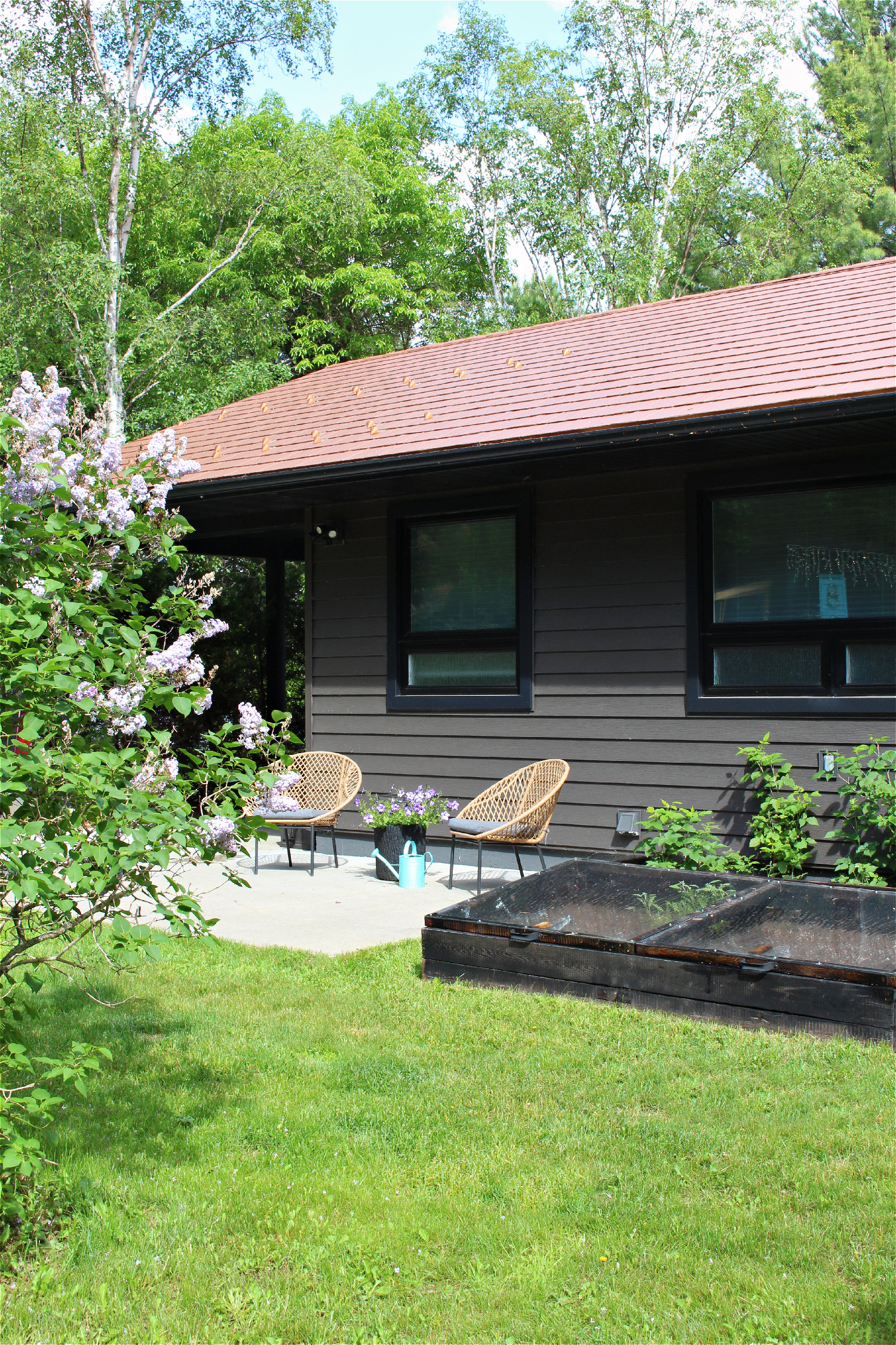 Dark Grey Metal Siding House Transformation