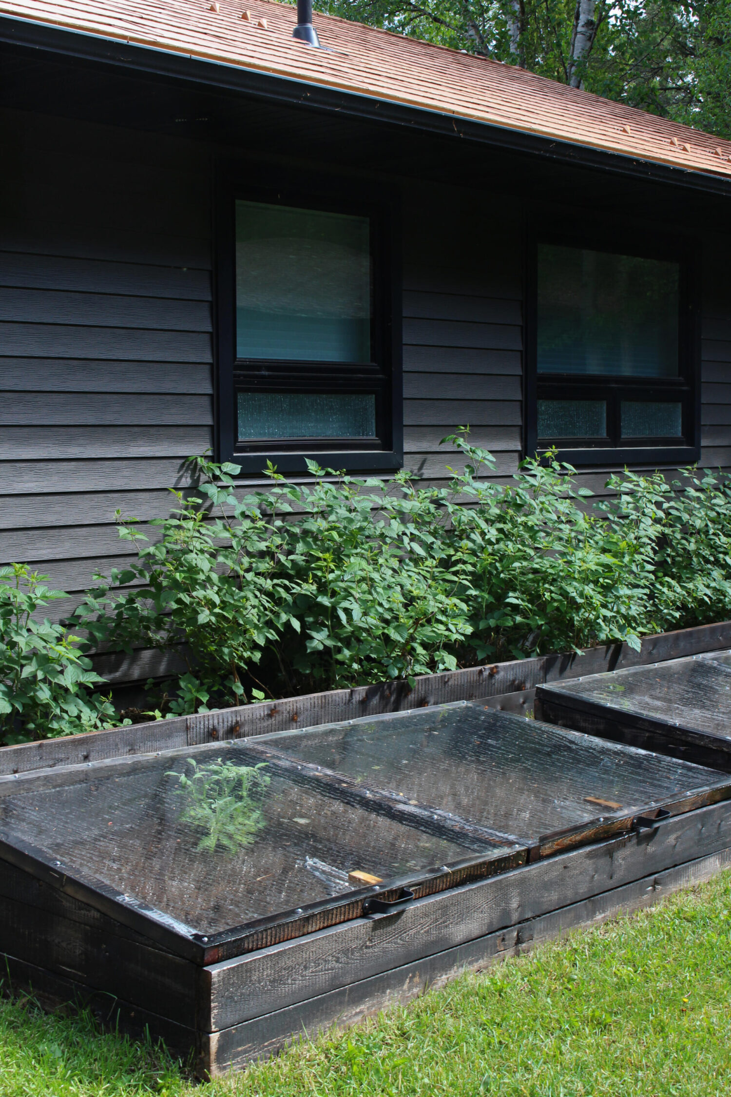 Dark House Exterior with Black Trim