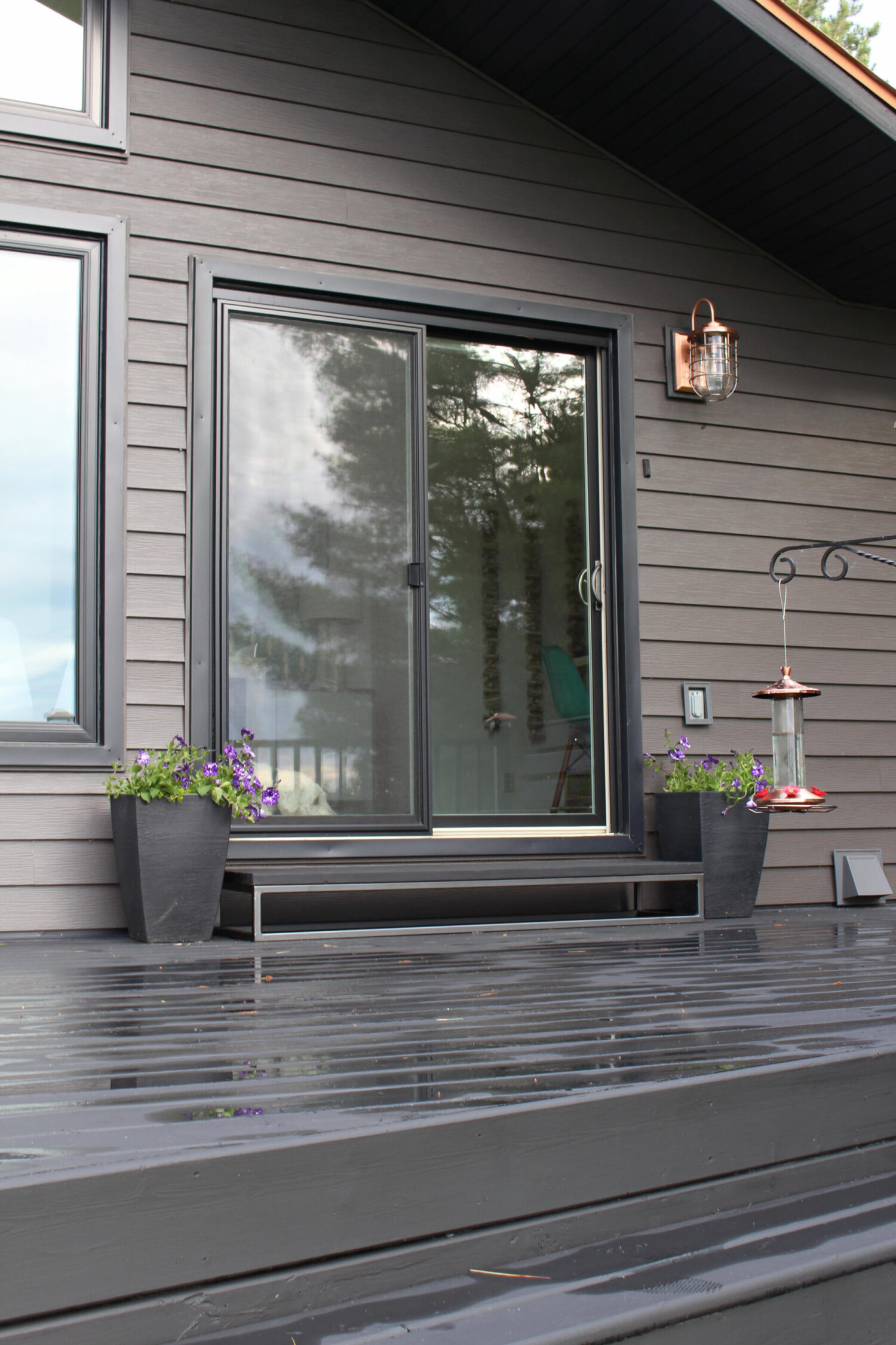 Dark Grey Siding with Black Trim and Black Deck