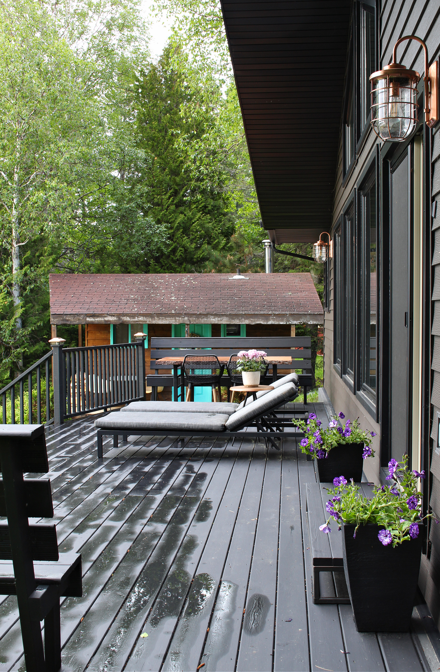 Black Deck with Black Railings