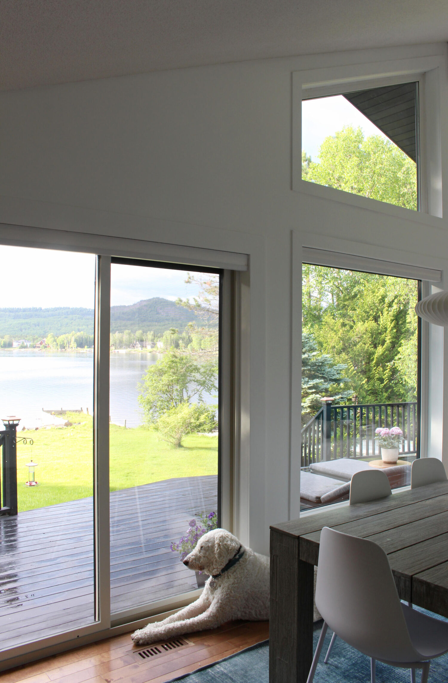 Wall of Windows with Lake View