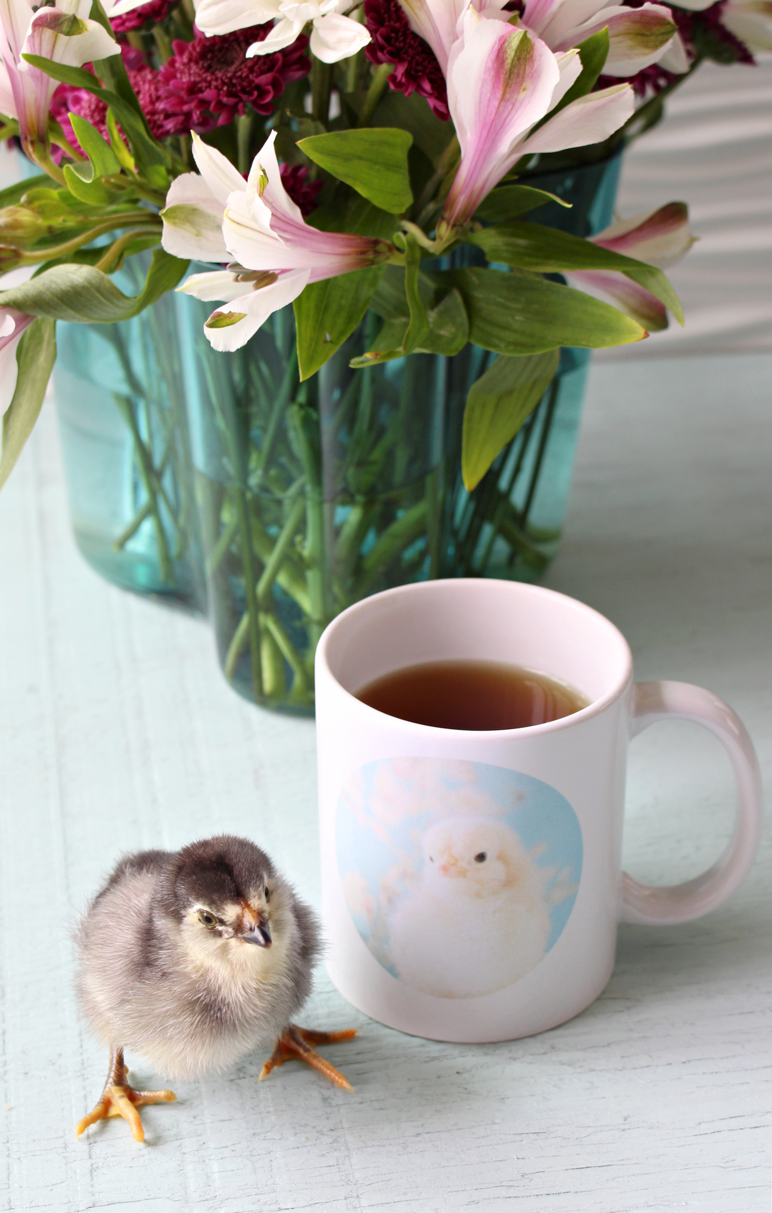 mug with a chick printed on it