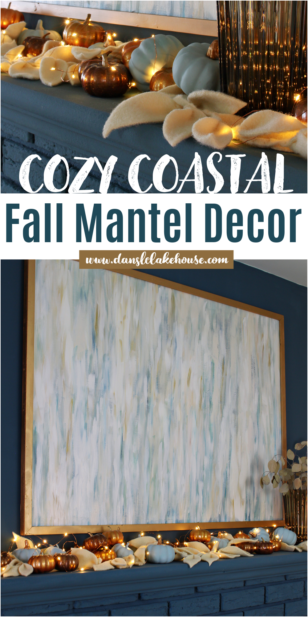 coastal fall mantel decor inspiration