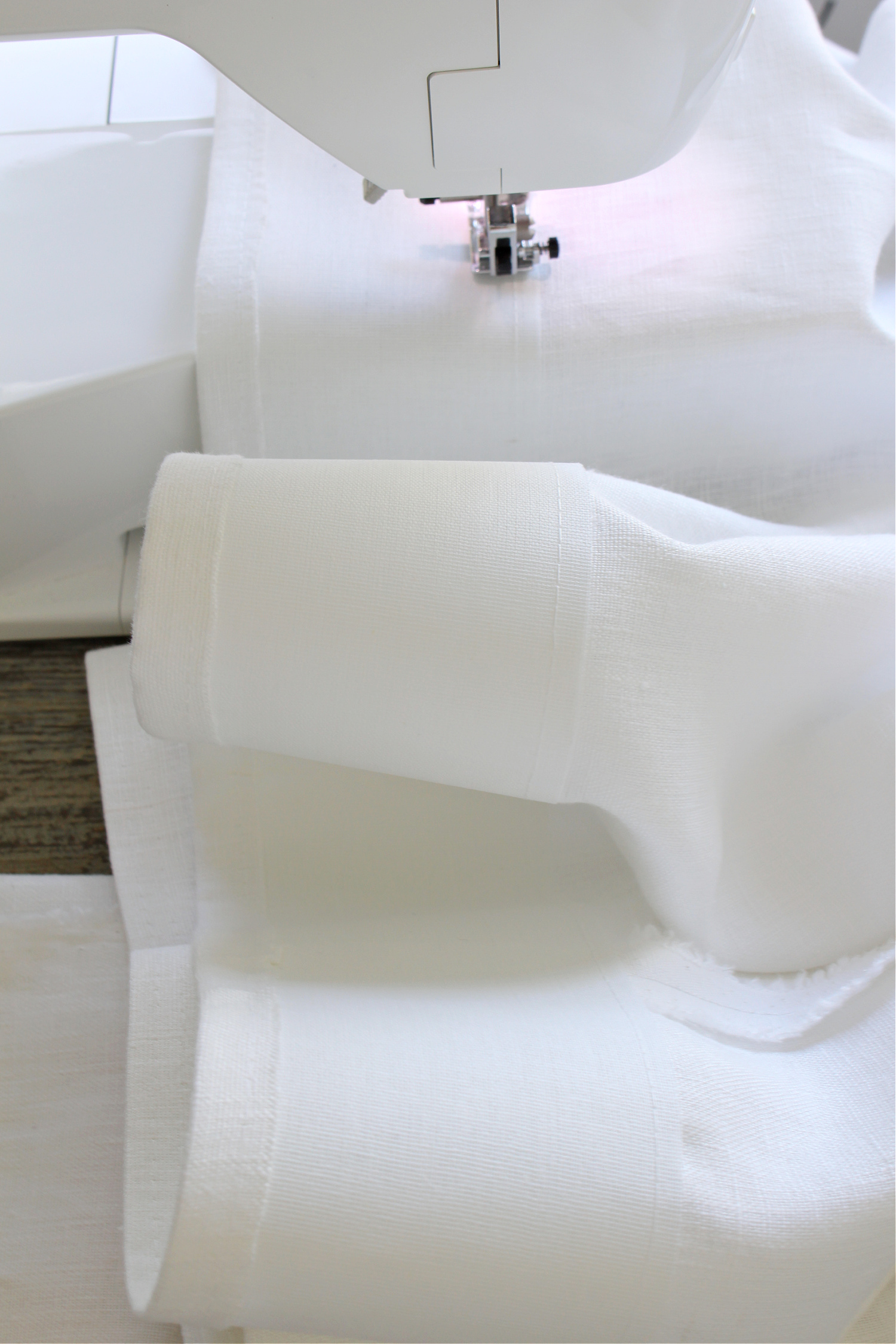 Sewing Buckram Tape into Curtain Panels