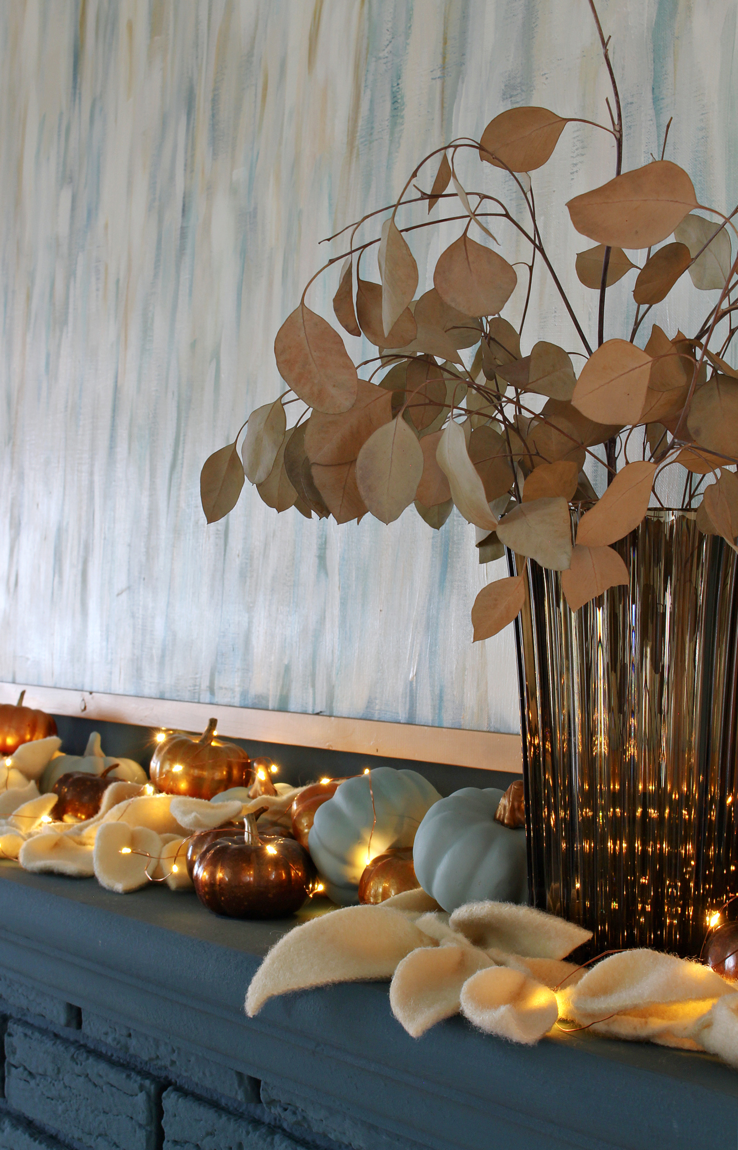 Vintage Vase with Dried Eucalyptus