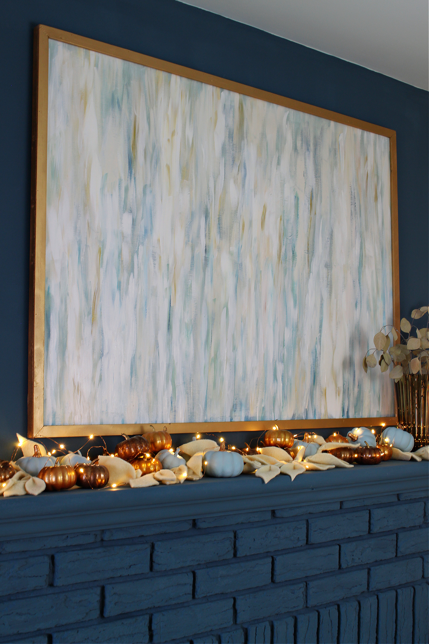 Thrifted Fall Mantel Decor