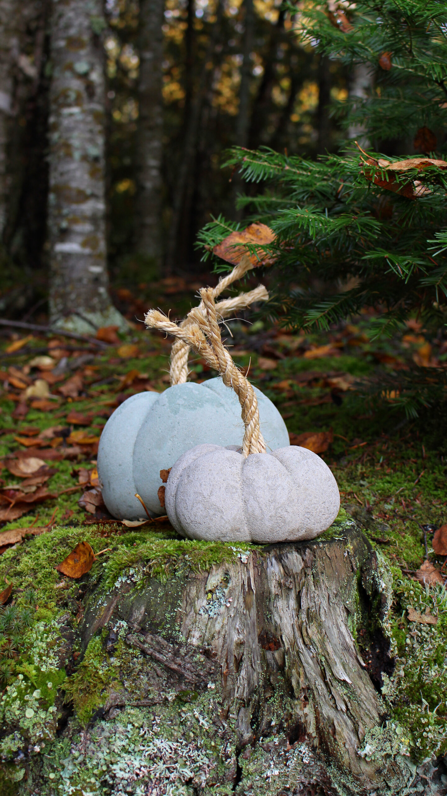 DIY Concrete Pumpkins with Dyed Concrete