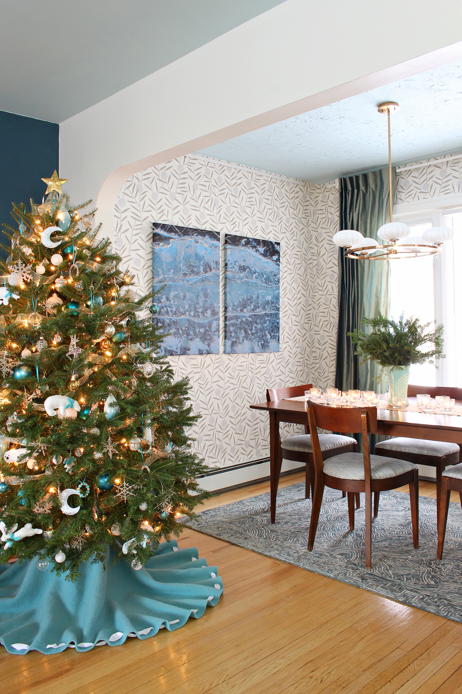 Aqua tree theme for Christmas