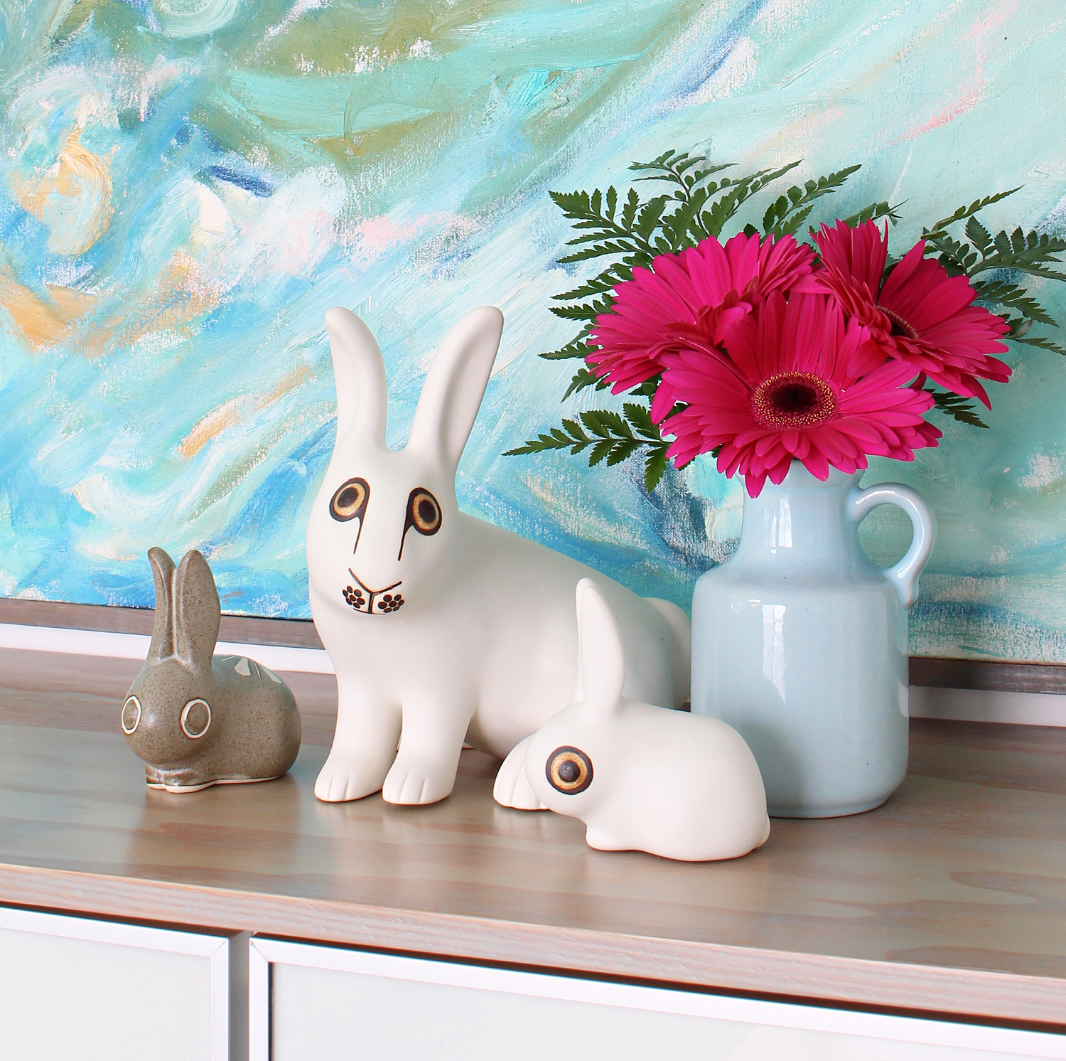 Vintage Strawberry Hill Pottery Rabbit