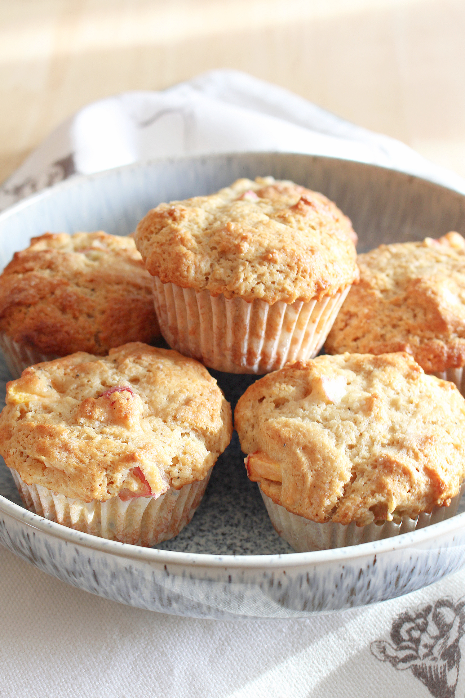 Peach Rhubarb Muffins