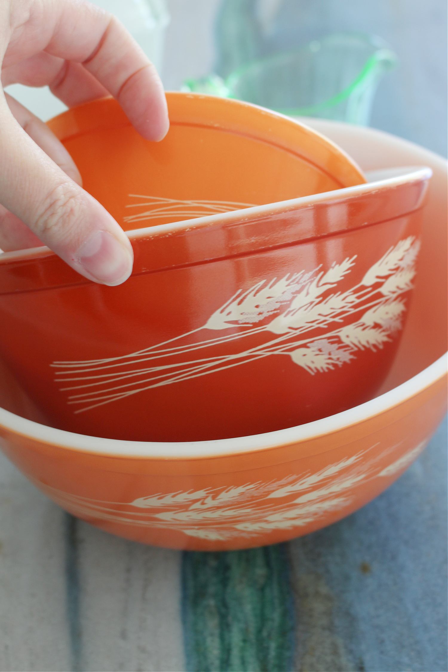 vintage Autumn Harvest Pyrex bowls