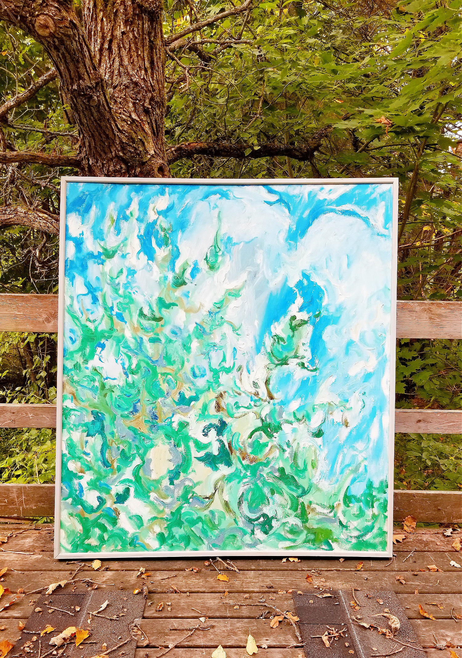Vivid Green Abstract Paitning