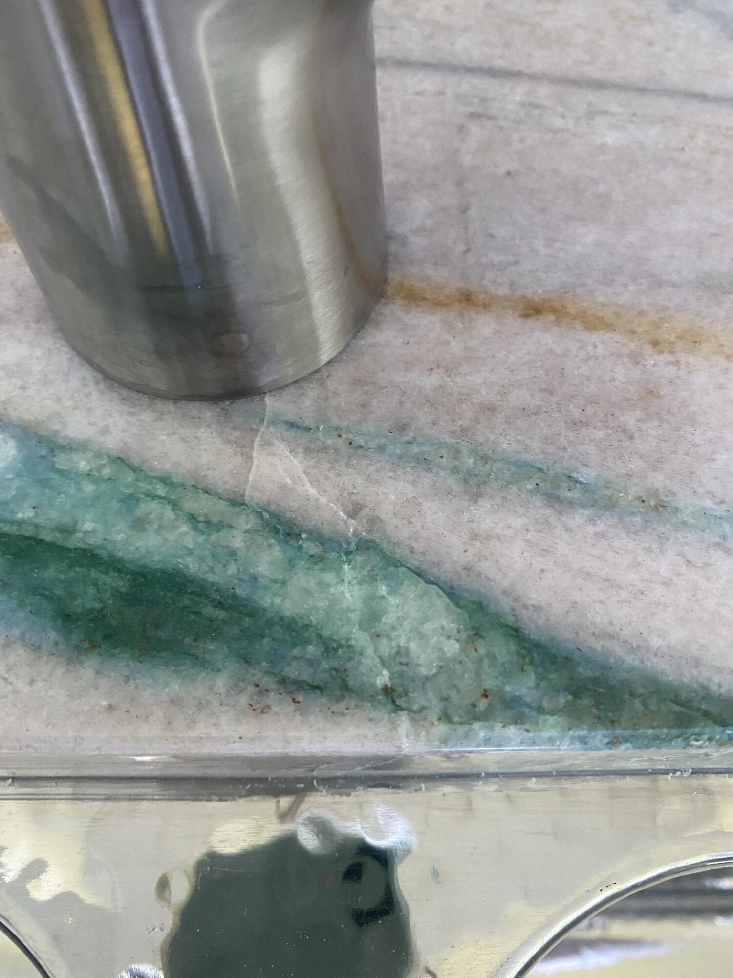 Quartzite Crack at Faucet Hole