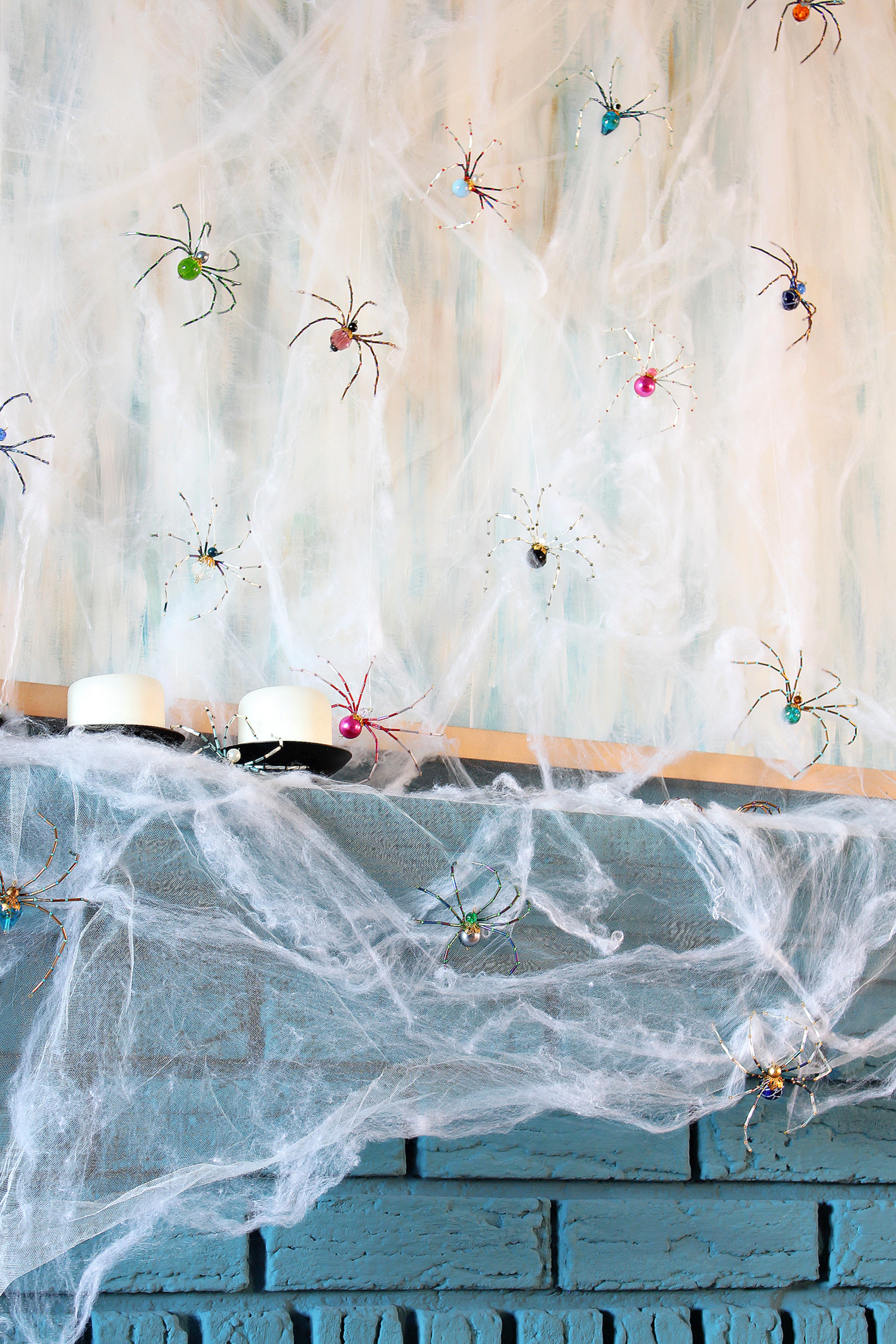 Beaded Spiders Halloween Decorating