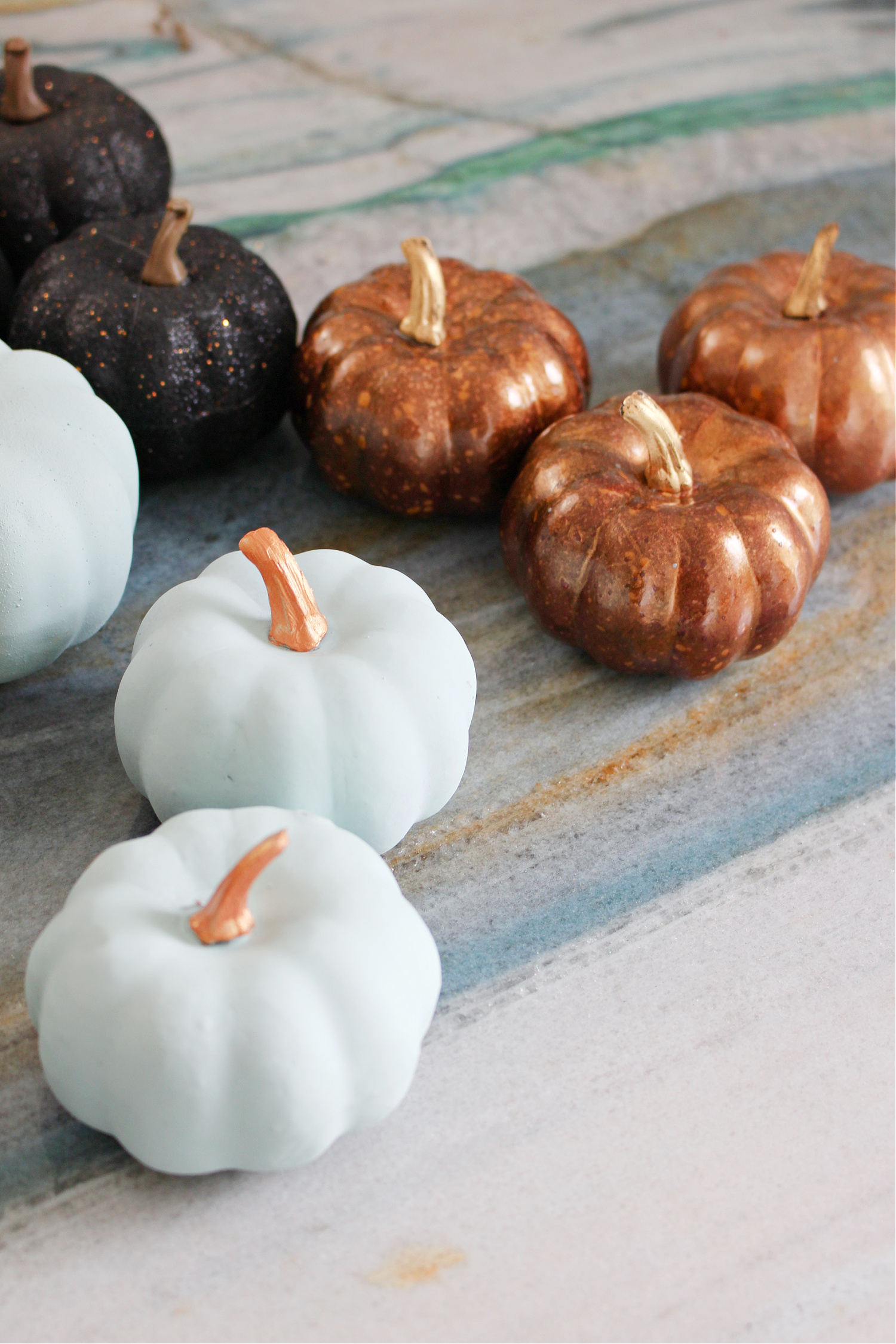 DIY Painted Mini Pumpkins