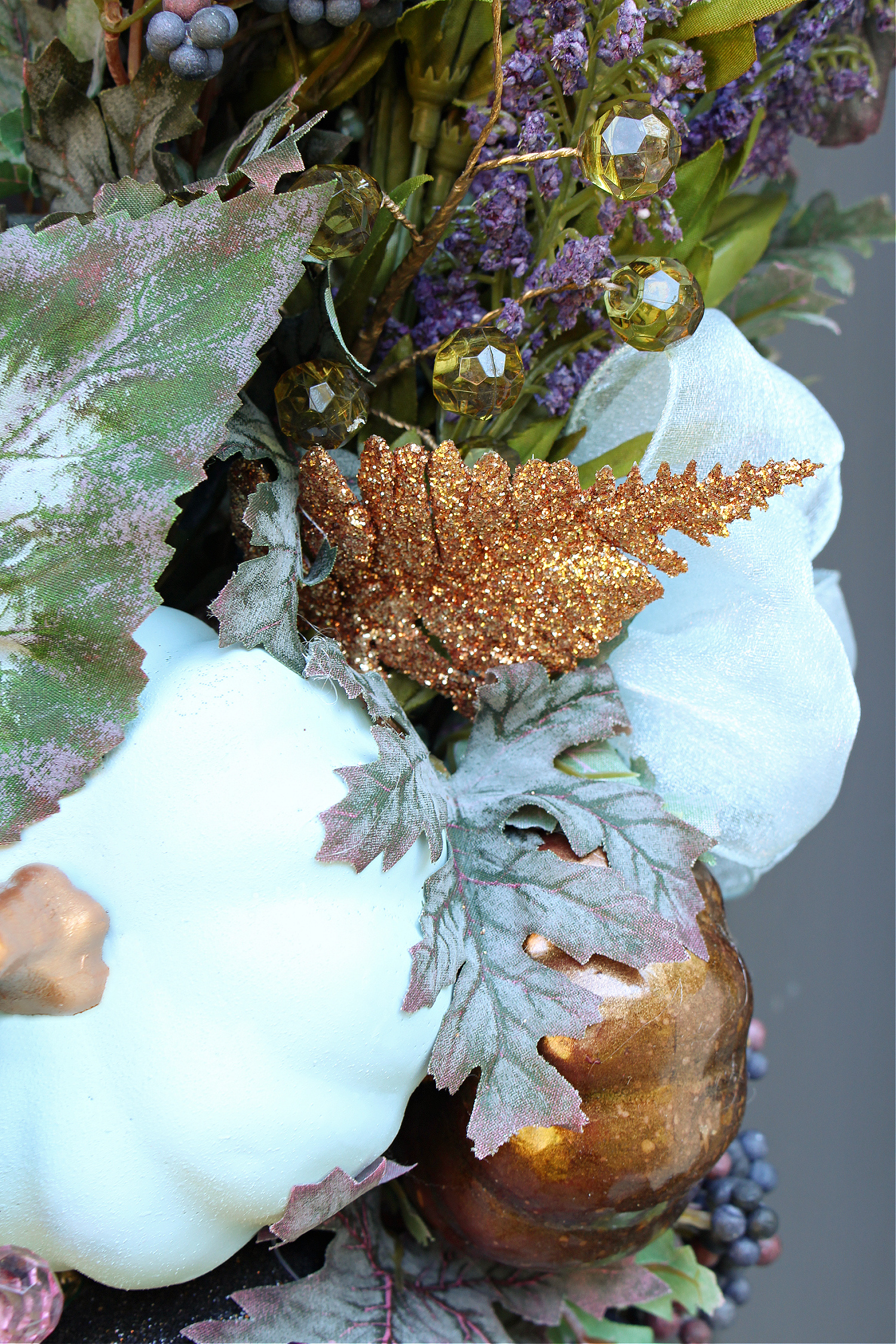 Pale Aqua and Copper Wreath Design