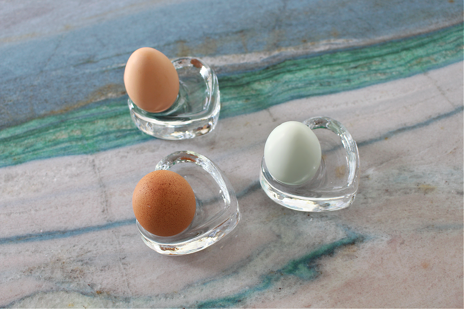 Heart Shaped Glass Egg Cups