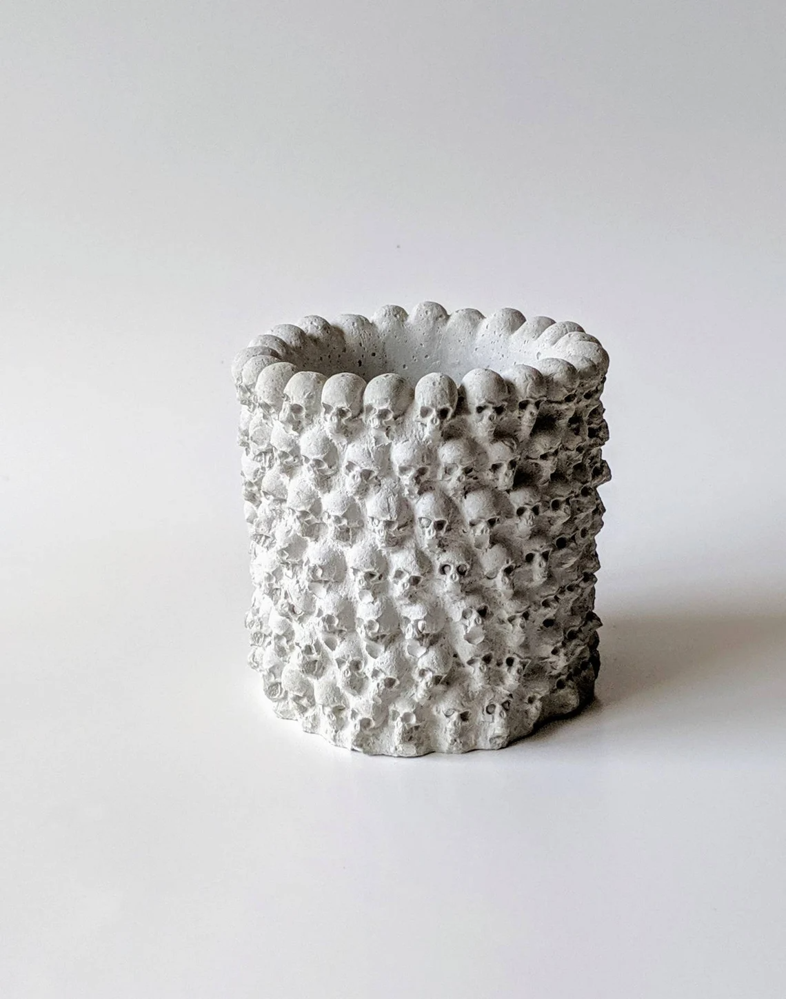 Concrete Skull Vase