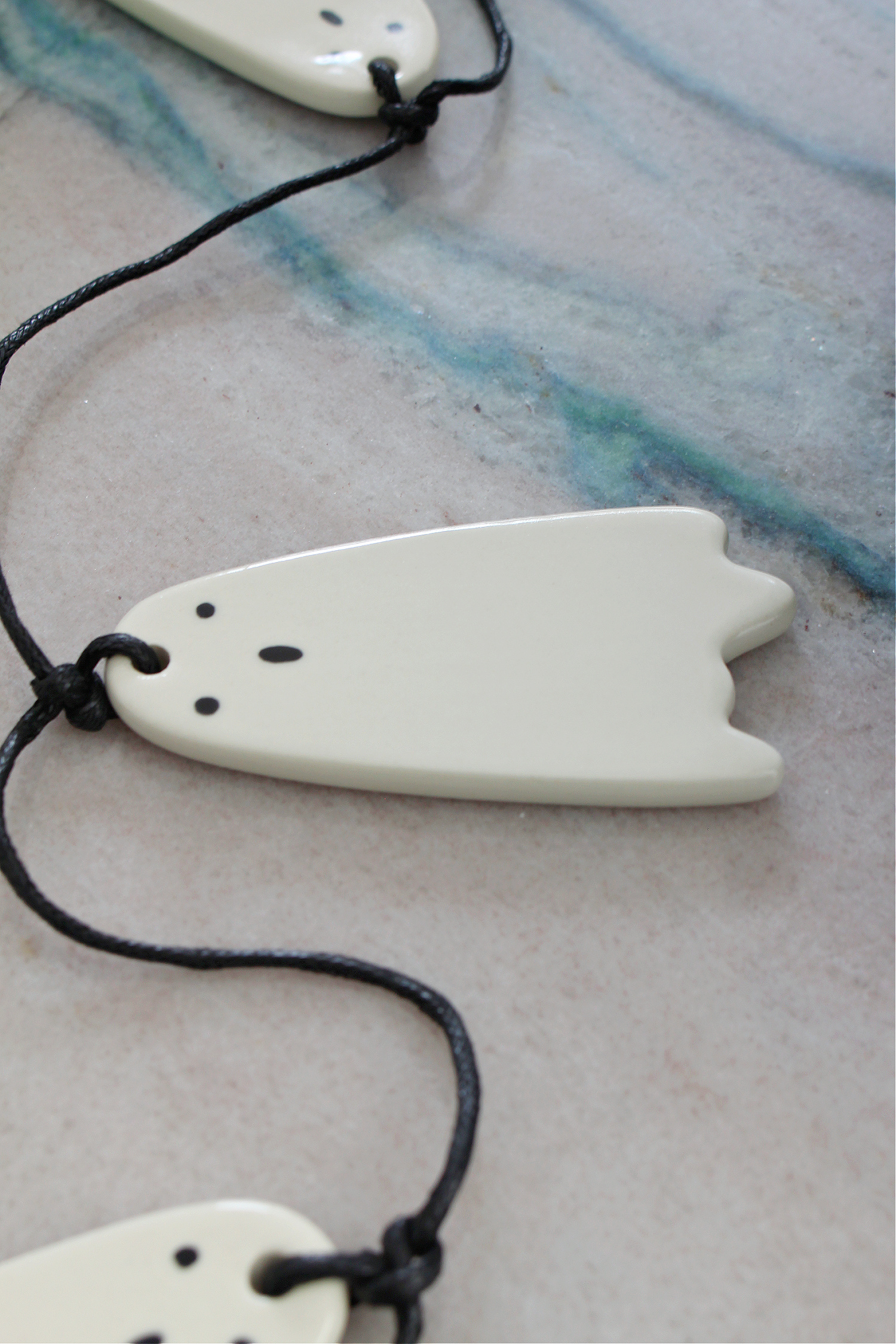 Ceramic Ghost Halloween Garland