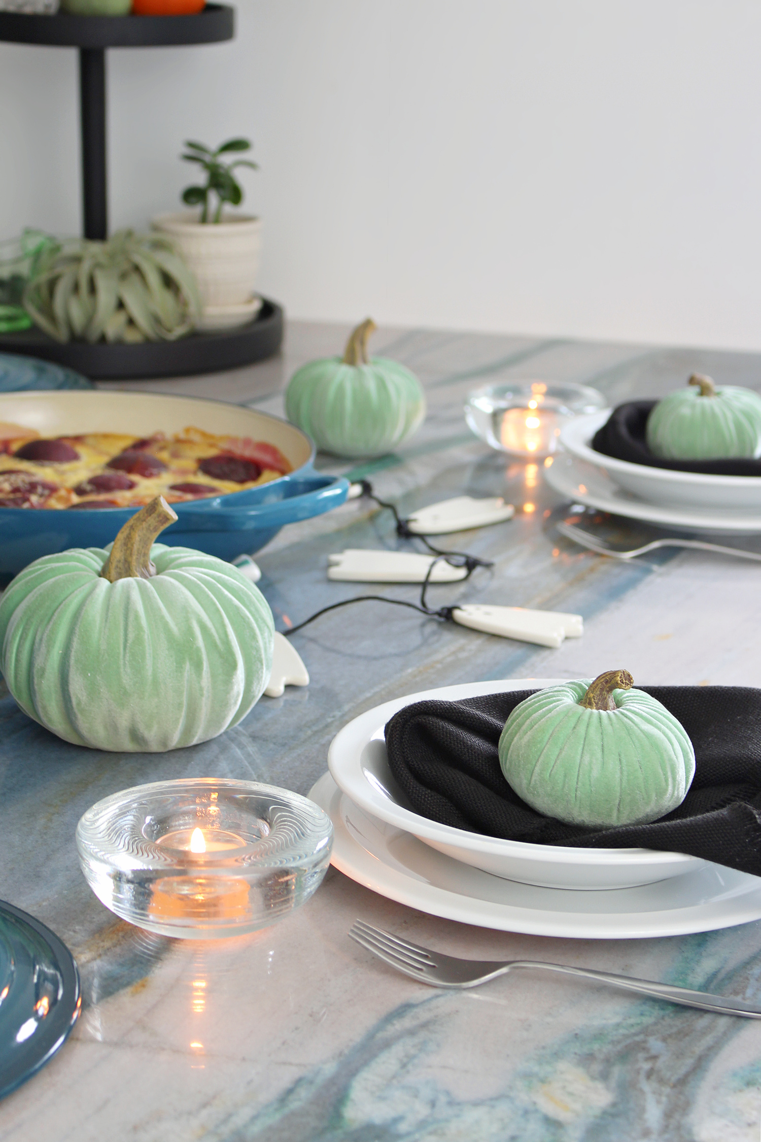Modern Halloween Table Setting