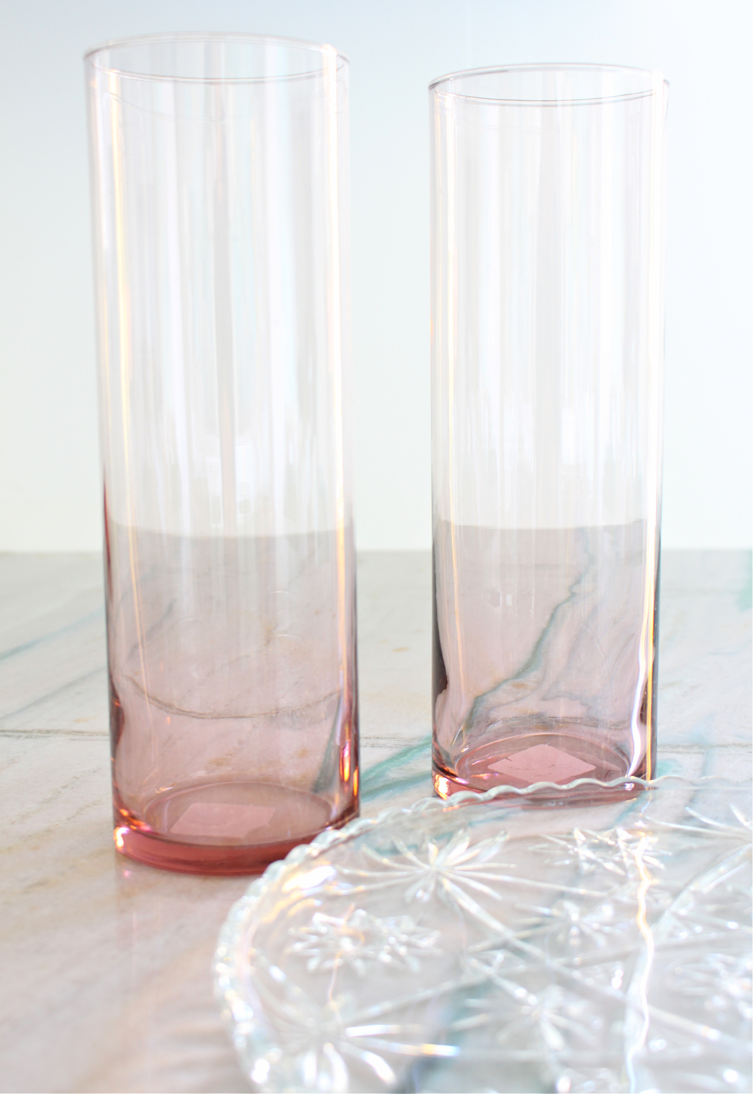 Pink Libbey Glass Vases