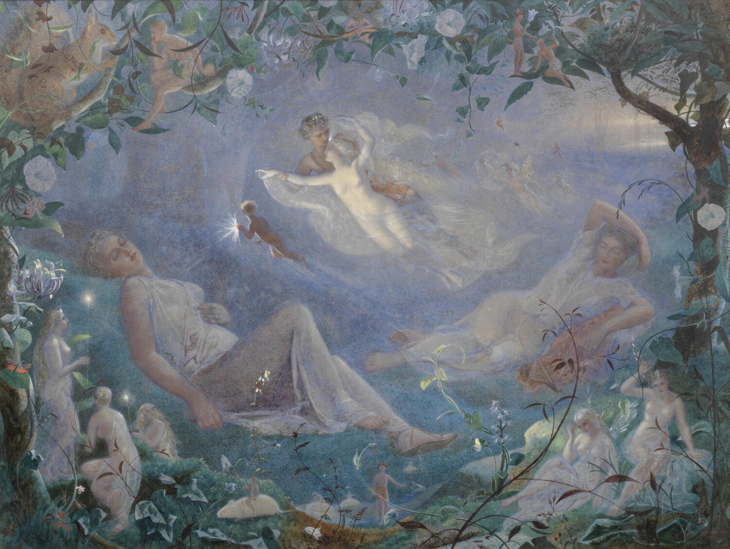 Scene from 'A Midsummer Night's Dream' by John Simmons, 1873, Watercolor