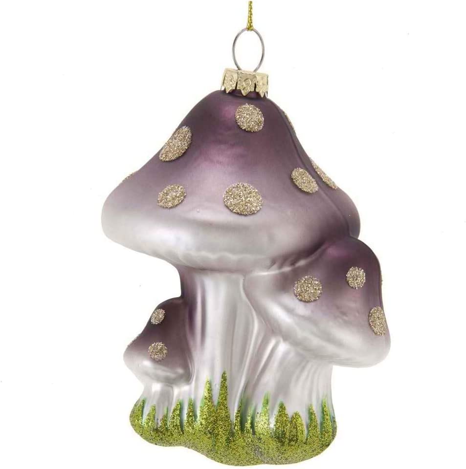 Purple Glass Mushroom Ornament