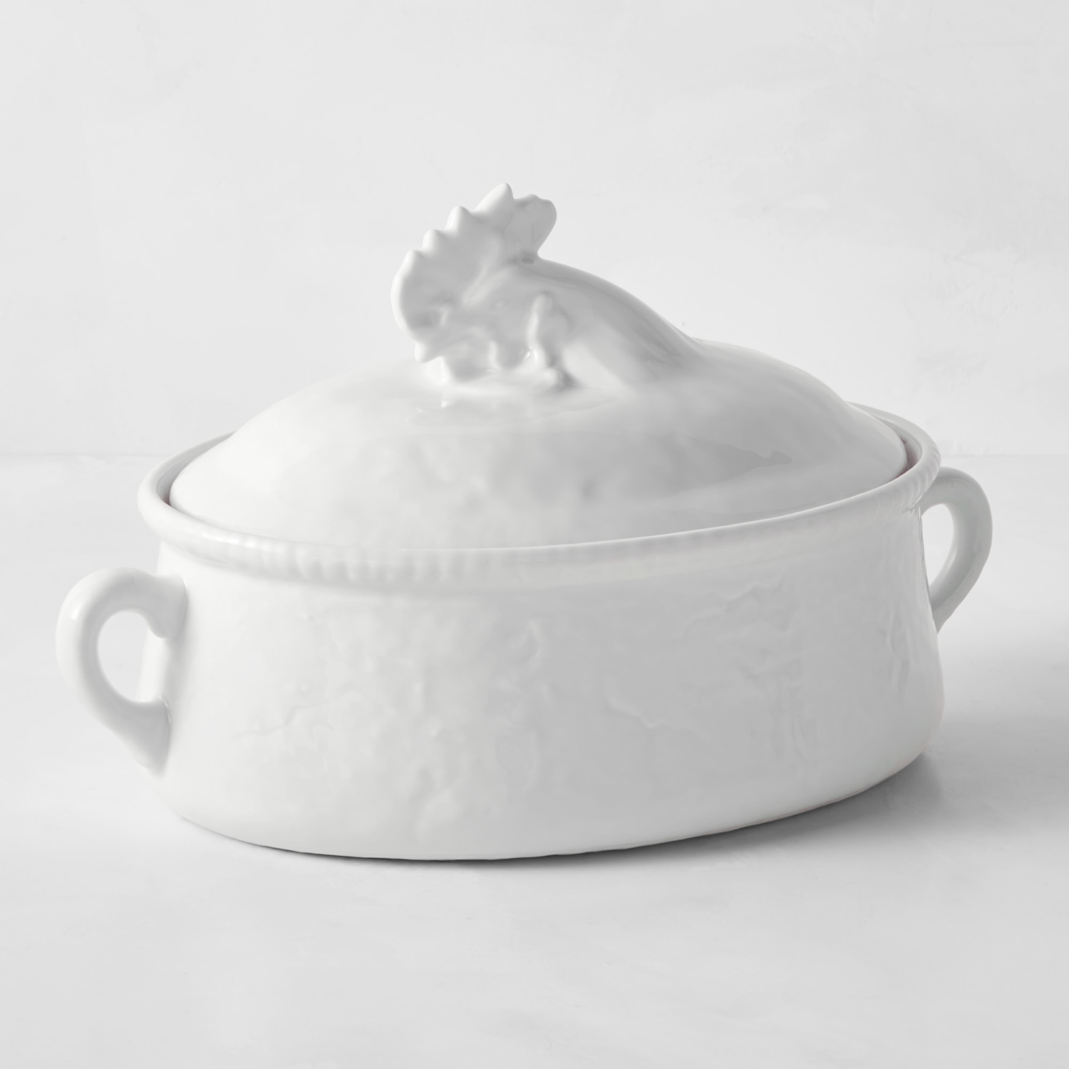 White Rooster Casserole Dish