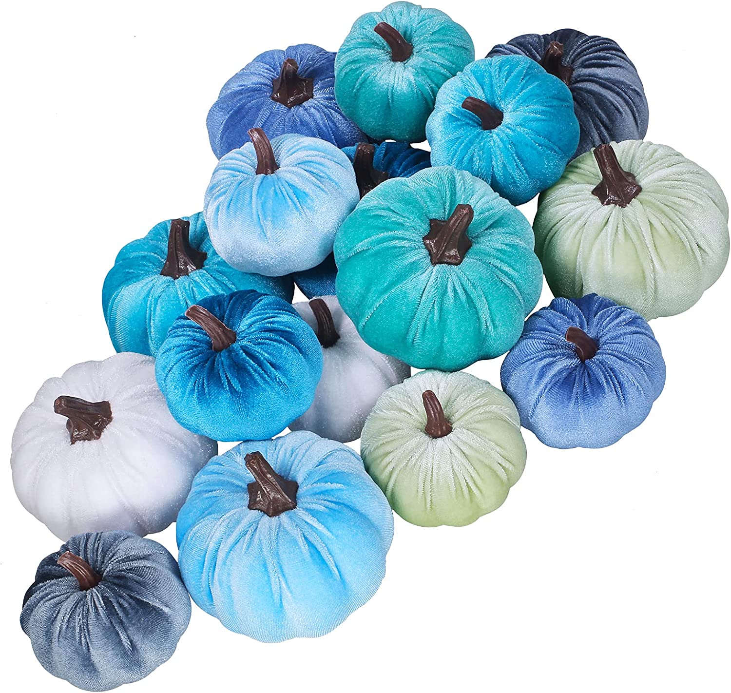Teal Velvet Pumpkins