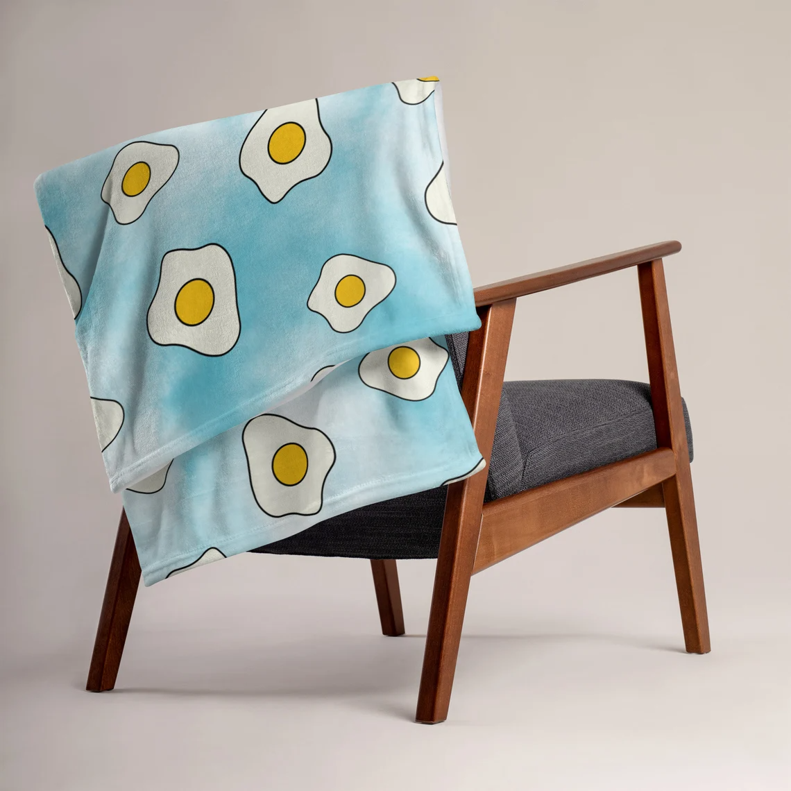 Colorful Fried Egg Patterned Throw