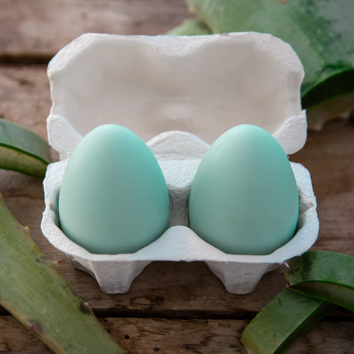 Aqua Egg Shaped Soap Handmade - Stocking Stuffer for Backyard Chicken Keepers