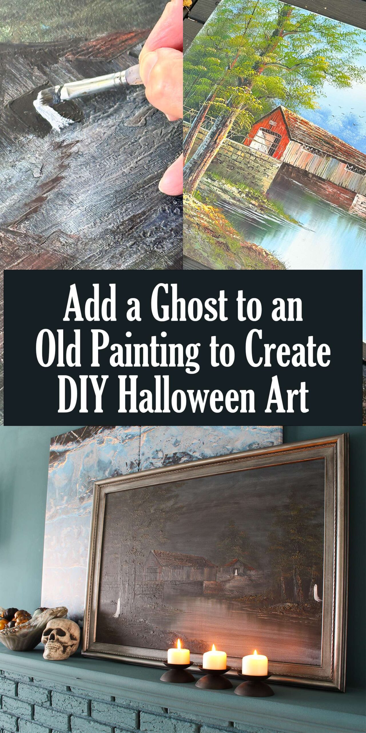 Add a ghost to an old painting to create DIY Halloween art!