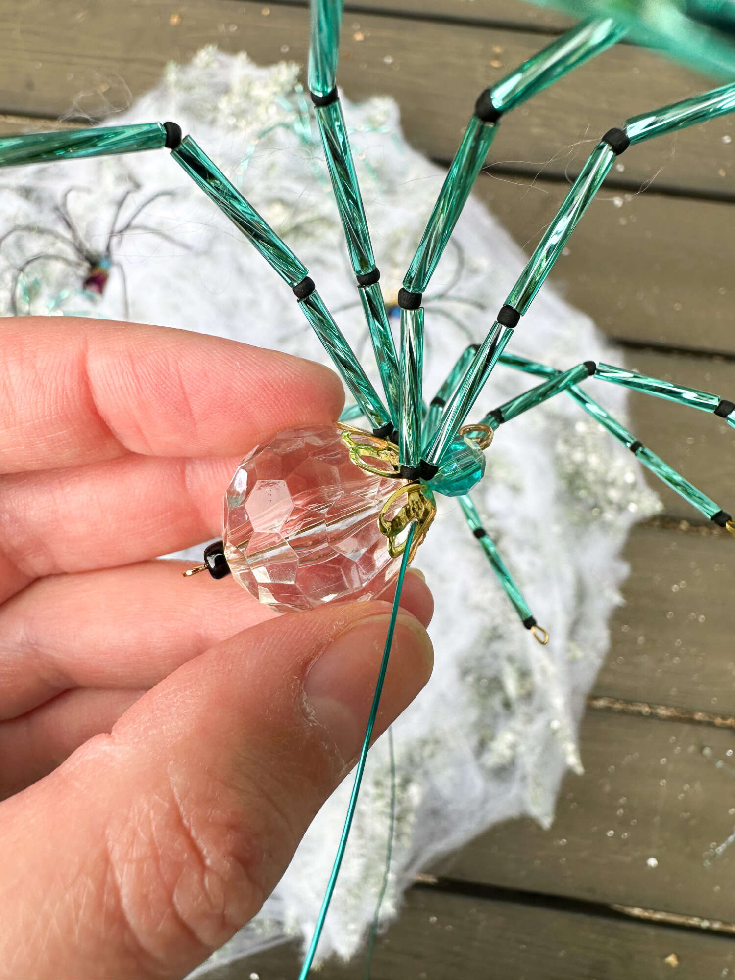How to Attach Beaded Spiders to a Wreath