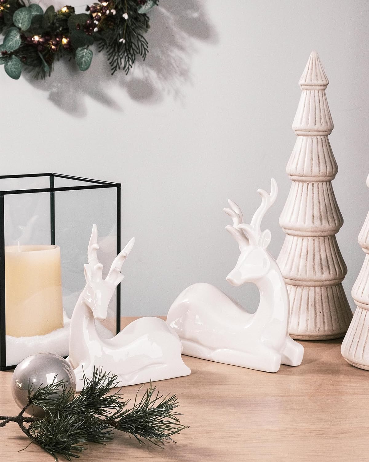White Ceramic Deer